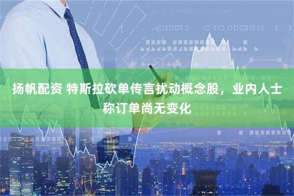 扬帆配资 特斯拉砍单传言扰动概念股，业内人士称订单尚无变化